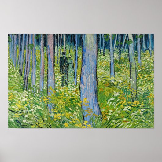 Vincent van Gogh - Ondergroeiing met twee figuren Poster (Voorkant)