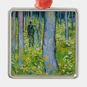 Vincent van Gogh - Ondergroeiing met Twee Personen Metalen Ornament