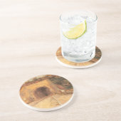 Vincent van Gogh - Onderweg, het viaduct Zandsteen Onderzetter (Zijkant)