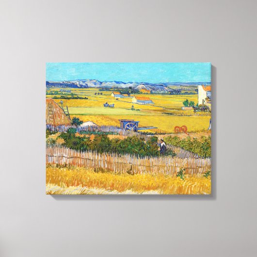 Vincent van Gogh - Oogst bij La Crau Canvas Afdruk (Voorkant)