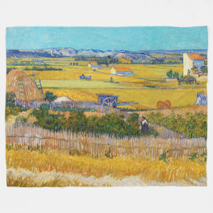 Vincent van Gogh - Oogst bij La Crau Fleece Deken