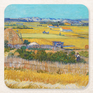 Vincent van Gogh - Oogst bij La Crau Kartonnen Onderzetters
