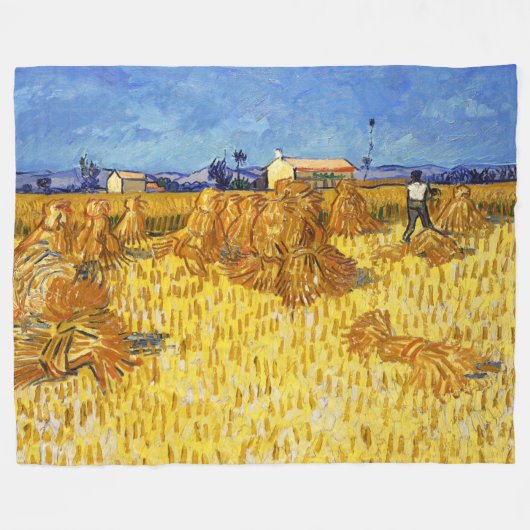 Vincent van Gogh - Oogst in Provence Fleece Deken (Voorkant (Horizontaal))