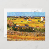 Vincent Van Gogh - Oogst op La Crau Fine Art Briefkaart (Voorkant / Achterkant)