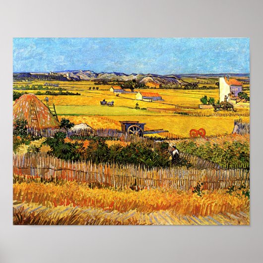 Vincent Van Gogh - Oogst op La Crau Fine Art Poster (Voorkant)