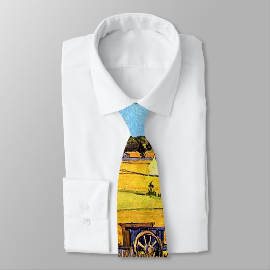 Vincent Van Gogh - Oogst op La Crau Fine Art Stropdas (Gebonden)