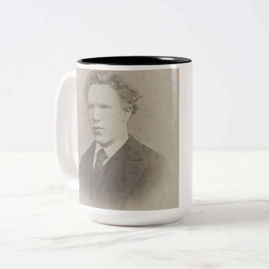 Vincent van Gogh op 19-jarige leeftijd Tweekleurige Koffiemok (Voorkant links)