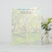 Vincent van Gogh, Orchard in Blossom Briefhoofd Ontwerp (Staand voorkant)