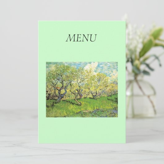 Vincent van Gogh, Orchard in Blossom Menu (Staand voorkant)