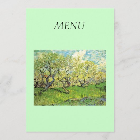Vincent van Gogh, Orchard in Blossom Menu (Voorkant)