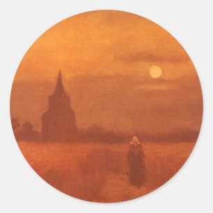 Vincent van Gogh - Oude Toren in de Velden Ronde Sticker