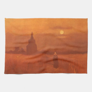 Vincent van Gogh - Oude toren op de velden Theedoek