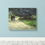 Vincent van Gogh | Paar in het park Arles 1888 Canvas Afdruk (Insitu (Houten vloer))