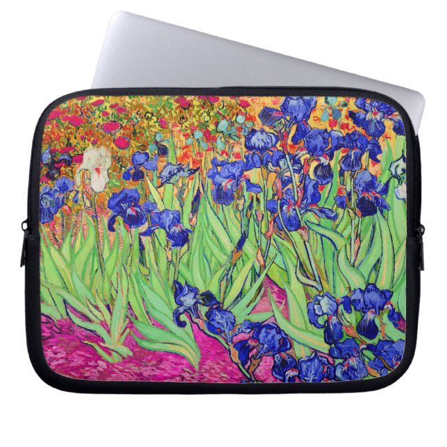 vincent van gogh paarse irissen laptop sleeve (Voorkant)