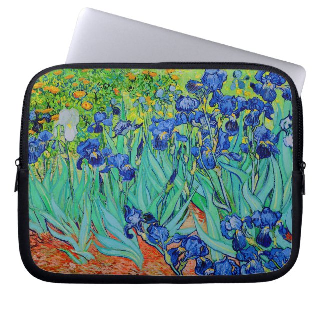 vincent van gogh paarse irissen laptop sleeve (Voorkant)