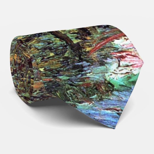 Vincent van Gogh - pad in de Bossen - fijne kunst Stropdas (Opgerold)