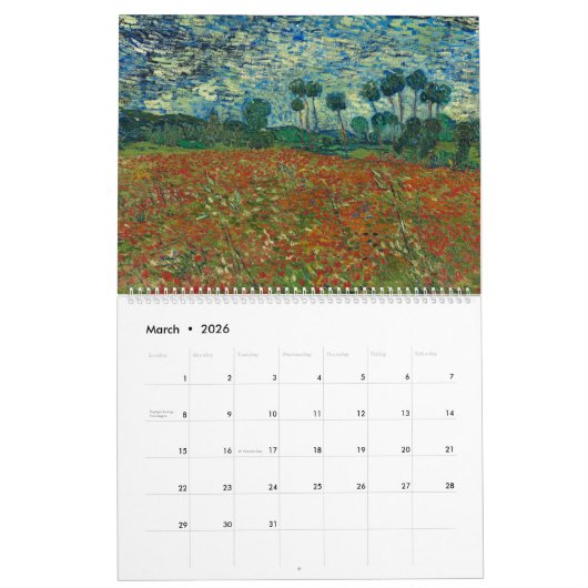 Vincent Van Gogh Paintings Calendar Kalender (Mar 2026)