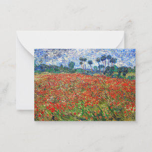 Vincent van Gogh - Papaverveld Notitiekaartje