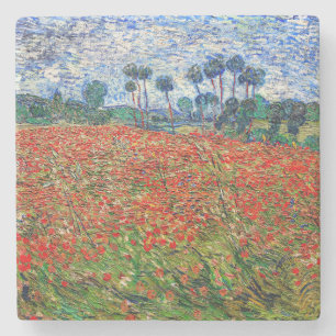 Vincent van Gogh - Papaverveld Stenen Onderzetter