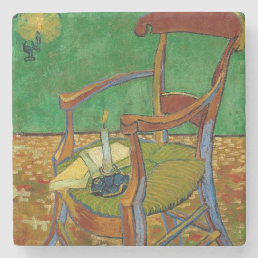 Vincent van Gogh - Paul Gauguin's stoel Stenen Onderzetter (Voorkant)