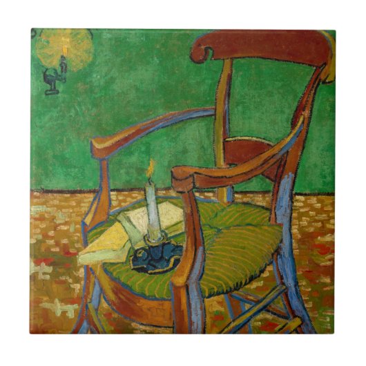 Vincent van Gogh - Paul Gauguin's stoel Tegeltje (Voorkant)