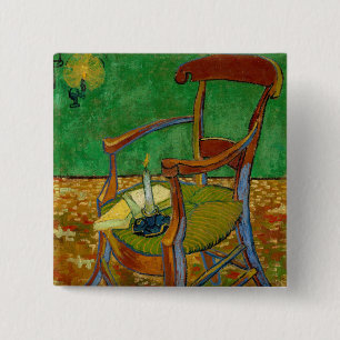 Vincent van Gogh - Paul Gauguin's stoel Vierkante Button 5,1 Cm