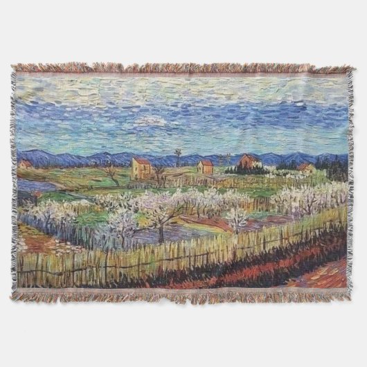 Vincent Van Gogh - Peach Trees in Blossom Fine Art Deken (Voorkant)