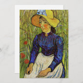 Vincent van Gogh - Peasant Girl in Pet met stro Kaart (Voorkant / Achterkant)