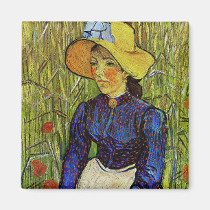 Vincent van Gogh - Peasant Girl in Pet met stro Magneet