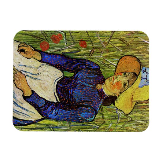 Vincent van Gogh - Peasant Girl in Pet met stro Magneet (Horizontaal)