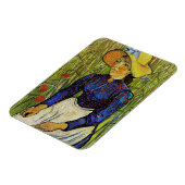 Vincent van Gogh - Peasant Girl in Pet met stro Magneet (Linkerzijde)