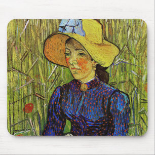 Vincent van Gogh - Peasant Girl in Pet met stro Muismat