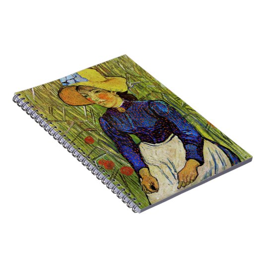 Vincent van Gogh - Peasant Girl in Pet met stro Notitieboek (Rechterzijde)