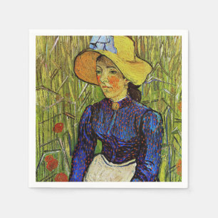 Vincent van Gogh - Peasant Girl in Pet met stro Servet