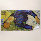 Vincent van Gogh - Peasant Girl in Pet met stro Strandlaken (Voorkant)
