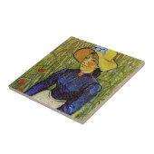Vincent van Gogh - Peasant Girl in Pet met stro Tegeltje (Zijkant)
