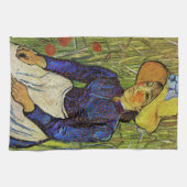 Vincent van Gogh - Peasant Girl in Pet met stro Theedoek (Horizontaal)
