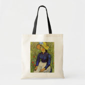 Vincent van Gogh - Peasant Girl in Pet met stro Tote Bag (Voorkant)