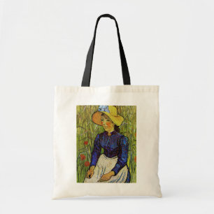 Vincent van Gogh - Peasant Girl in Pet met stro Tote Bag