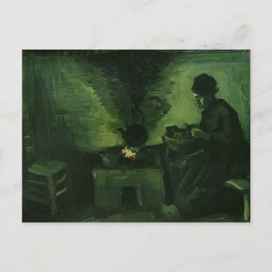 Vincent van Gogh | Peasant Woman by the Hearth Briefkaart (Voorkant)