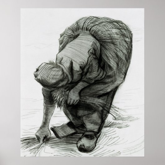 Vincent van Gogh | Peasant Woman Gleaning, 1885 Poster (Voorkant)