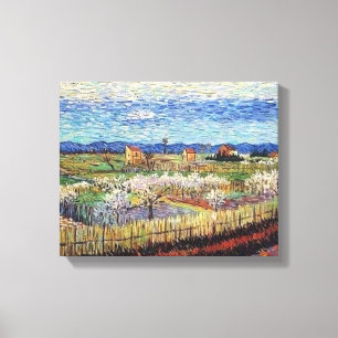 Vincent Van Gogh - Perzikbomen in bloei Fijne Kuns Canvas Afdruk