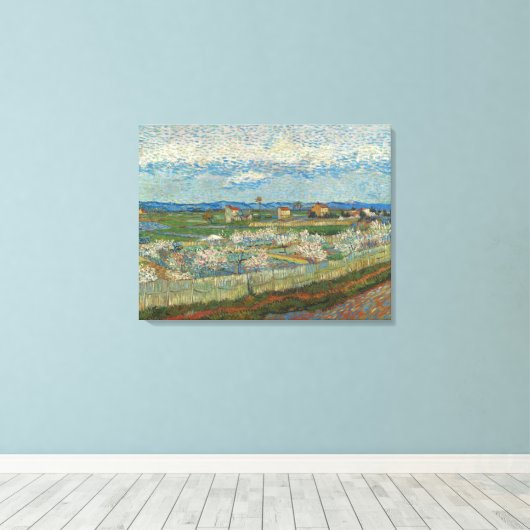 Vincent Van Gogh Perzikbomen in Blossom Canvas Afdruk (Insitu (Houten vloer))