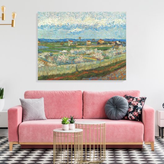 Vincent Van Gogh Perzikbomen in Blossom Canvas Afdruk (Insitu (Woonkamer))