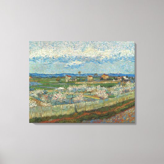 Vincent Van Gogh Perzikbomen in Blossom Canvas Afdruk (Voorkant)
