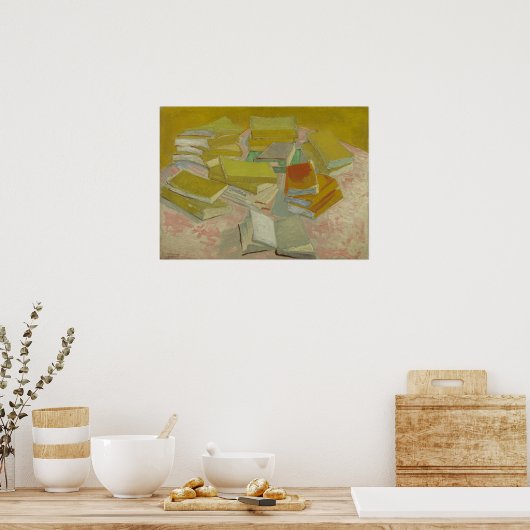 Vincent van Gogh - Piles van Franse romans Poster (Keuken)