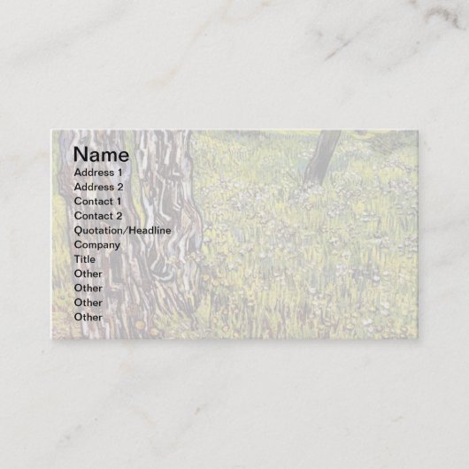 Vincent Van Gogh - Pine Trees en Dandelions Visitekaartje (Voorkant)