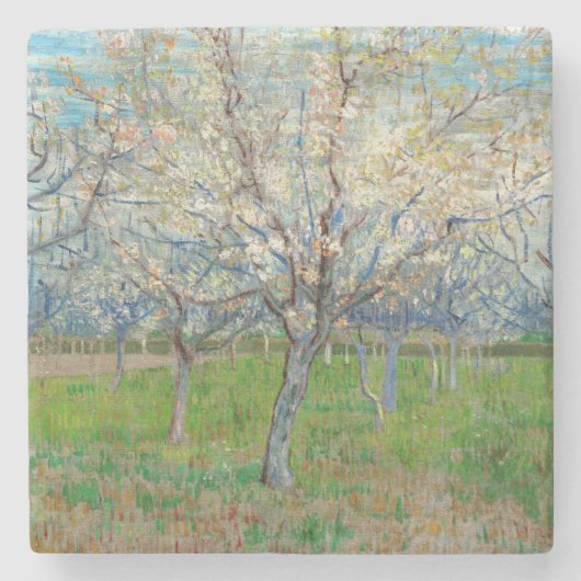 Vincent van Gogh - Pink Orchard Stenen Onderzetter (Voorkant)