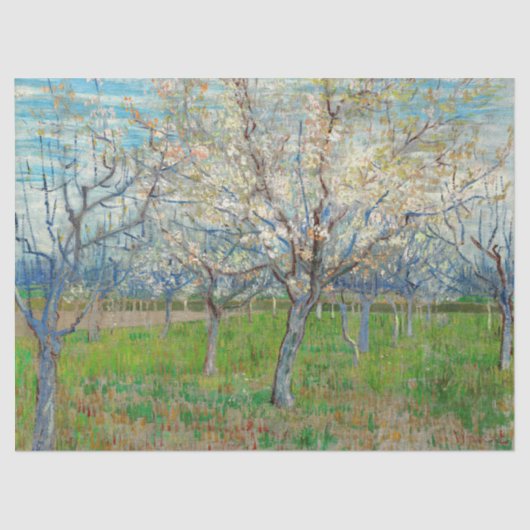 Vincent van Gogh - Pink Orchard Tissuepapier (Voorkant)