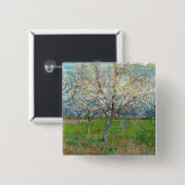 Vincent van Gogh - Pink Orchard Vierkante Button 5,1 Cm (Voorkant /achterkant)